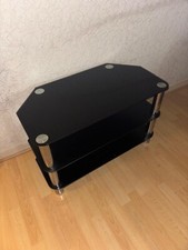 Image of TV STAND - BLACK GLASS & CHROME AVF SDC 1140CM - Brand new - Collection Only