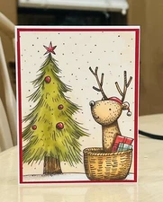 Stampin Up Christmas Card Kit Reindeer Tree