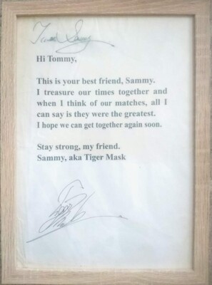 First Tiger mask 、dynamite kid autograph Tiger Mask's letter to Dynamite Kid w/certificate talent goods