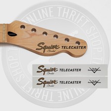 Squier by Fender Tele Waterslide Guitar Headstock Decals w/ CS Logo Set of 2