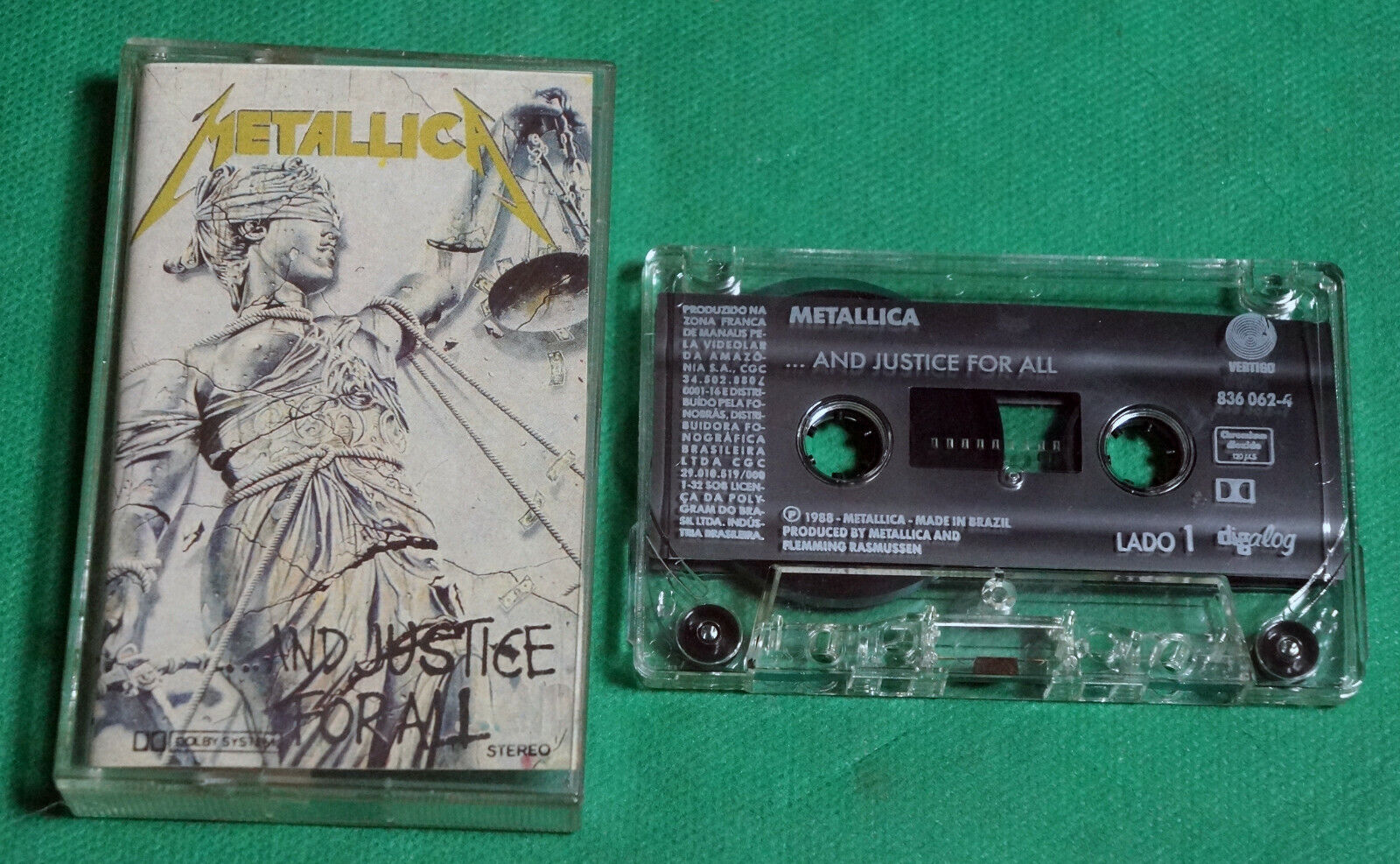 Metallica - And justice for all BRAZIL RARE CASSETTE 1988 Vertigo Chrome Extra