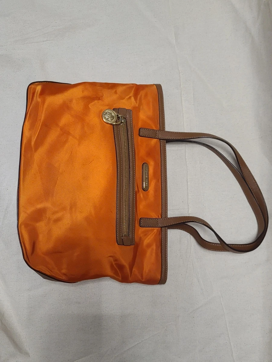 Michael Kors AI-1203 Orange Nylon Canvas Shoulder Purse | eBay