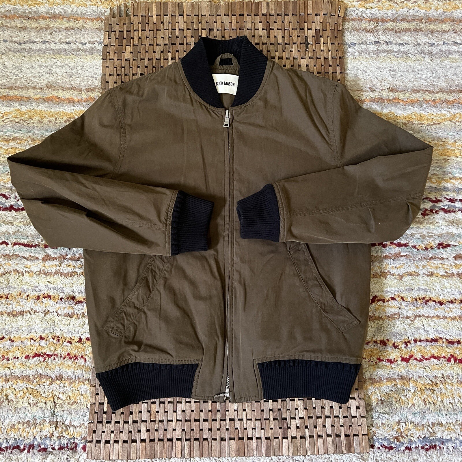 Huckberry Buck Mason Oil Cloth Bomber Jacket Full Zip… Gem