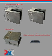 Zink Roh Glashalter Glasklemme Eckige Form Zinkdruckguss - flacher Anschluss