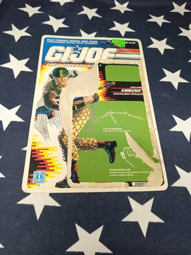 Vintage 1990 G.I. Joe AMBUSH v1 Full UNCUT File Card Back GI G.I.Joe GIJoe ARAH