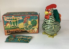 Vintage Mikuni Made in Japan Tin Litho Rooster w/ Felt Comb 