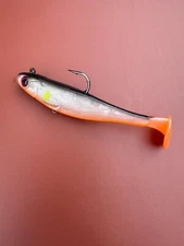 Six Big Fishing Lures Big Soft Rubber 12cm 30g Tail Sinking Bait with #4 Hook
