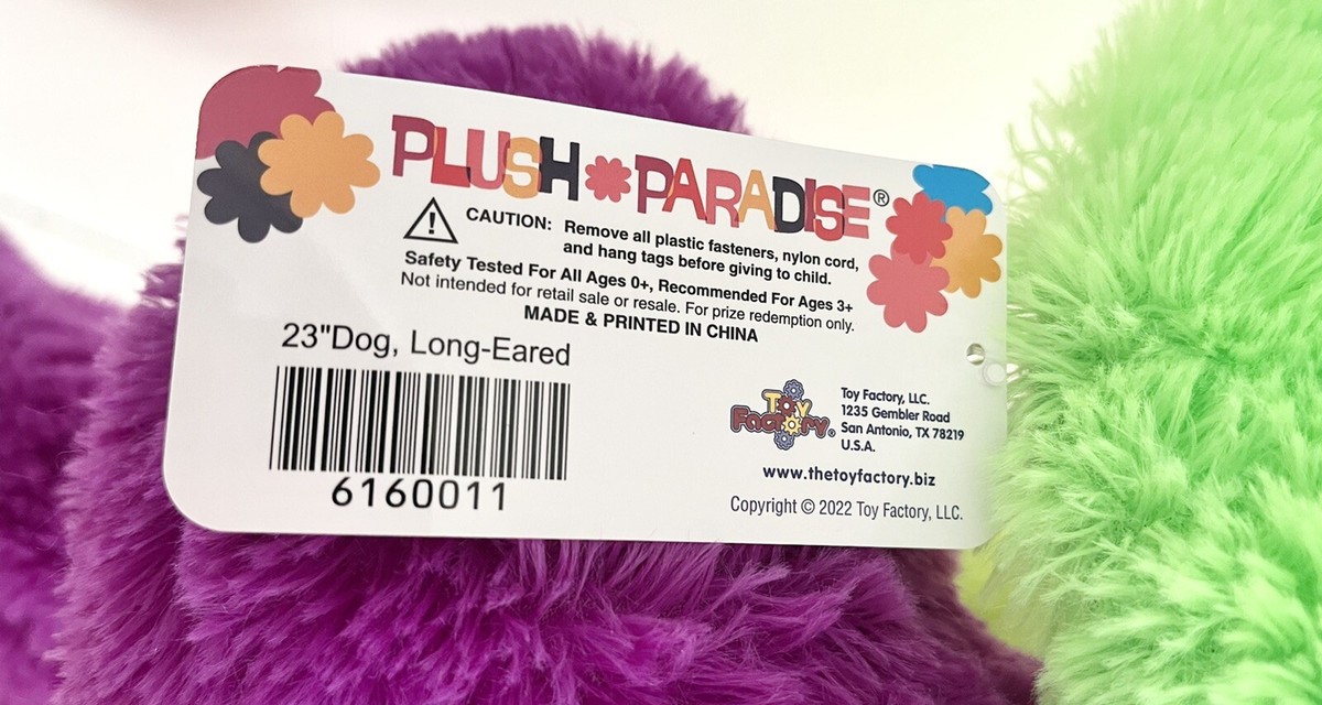 OVERSIZED❤️New 32” NEON DOG PURPLE/GREEN (23” Sitting)Plush