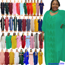 Kaftan African Dashiki Dubai Abaya Women Loose Maxi Dress Muslim Robe Ramadan