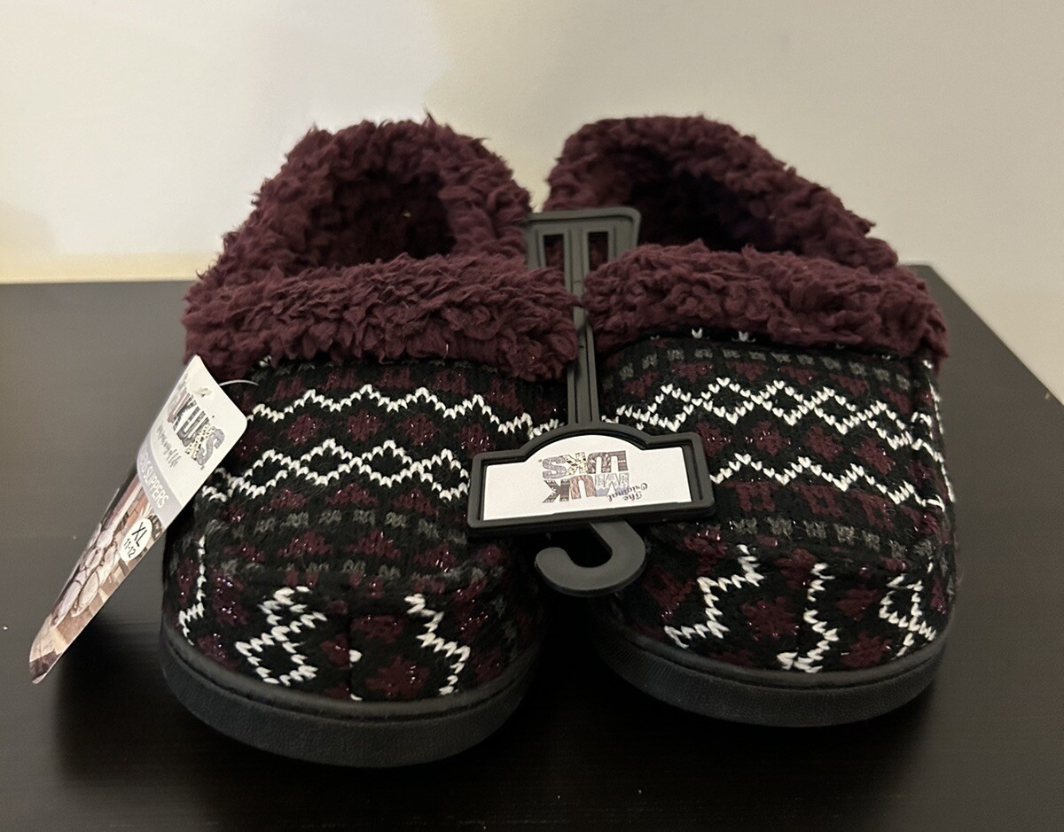 SAOLA Stivaletti ciabatte Muk Luks donna viola uva nordica suola rigida nuovi con etichette XL 11 12