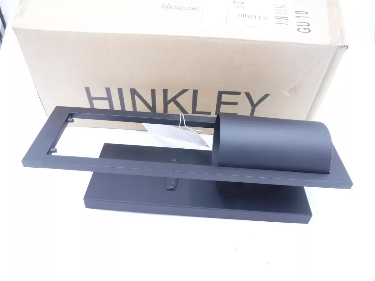 READ DESC Hinkley Lighting 1326BK Shelter Outdoor Wall Light Black No Glass