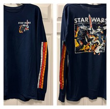 Star Wars Graphic Vintage Baguettes T Shirt Light Saber Battle Darth Vader L Men