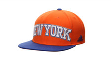 Adidas Boy New York Knicks Court Snapback Adjustable Hat, Orange/Blue, OSFA