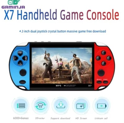 Gaminja X7 4,3 Zoll integrierte 10000 Spiele Handheld-Spielkonsole