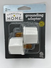 Complete Home 2 Prone Outlet Grounding Adapters 2 Ct New