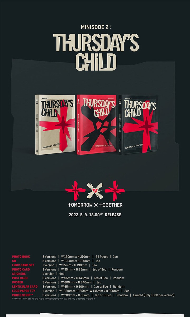 TXT MINISODE2:THURSDAY’S CHILD 3種×5セット TXT MINISODE 2: THURSDAY'S CHILD | 3 ALBUMS SET - Kpop USA