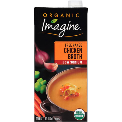 Organic Low Sodium Free Range Chicken Broth, 32 Fl Oz (Pack of 6)