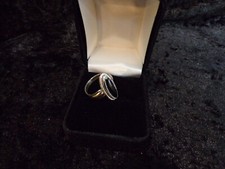 Jewelry Black Onyx Hermalite Sterling Silver Ring Sz 6 Whimsigoth Boho Vtg