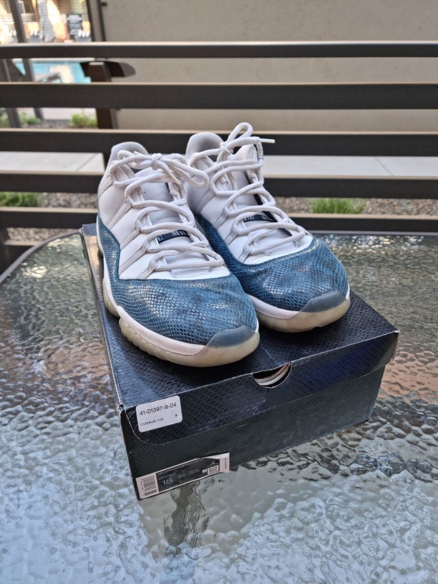 Blue Snakeskin Low Top Navy Blue 11s Nike Air Jordan 11 Low Retro