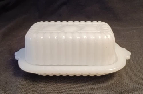 VTG Hazel Atlas 1/2 Stick Milkglass Butter Dish Excellent Condition No Damage
