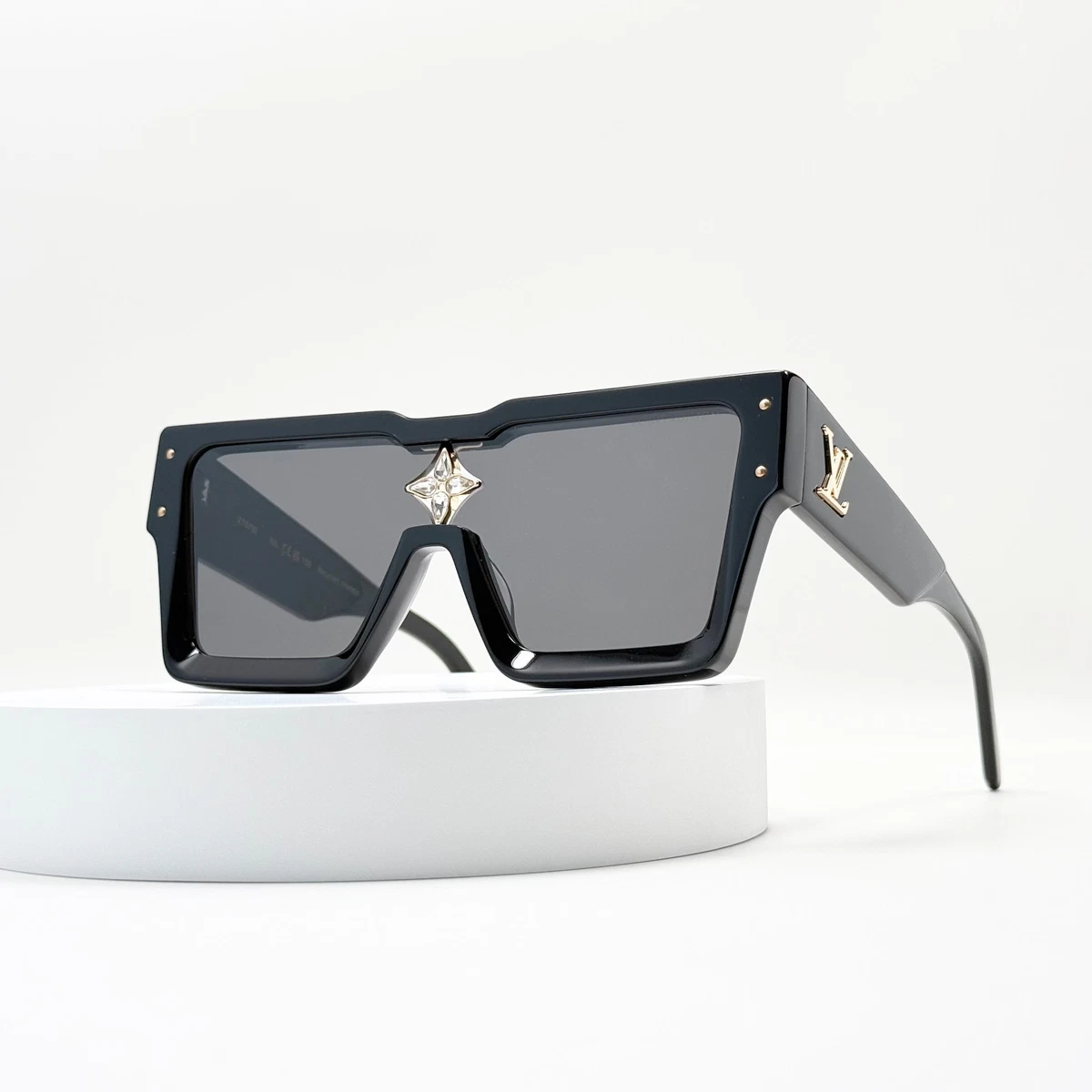 Louis Vuitton Z1578E Cyclone Shield Sunglasses Black LV Crystal