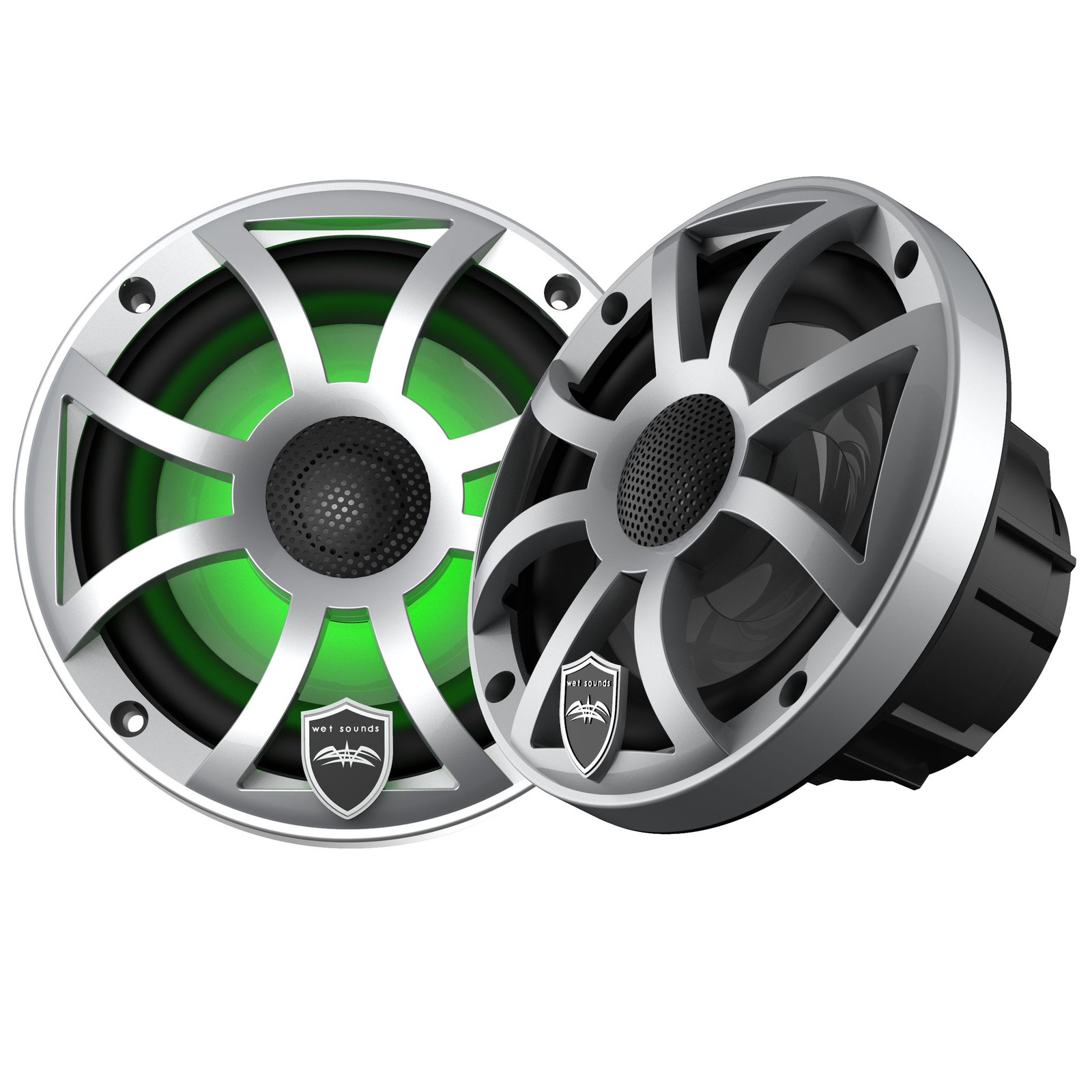 Wet Sounds REVO 6-XSS Silver Open XS Grille 6.5" Marine LED 