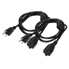 2pcs 6ft 3 Prong Extension Cord with Switch, NEMA 5-15P to 5-15R 18AWG Black