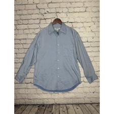 Perry Ellis Portfolio Blue Stripe Button Down Shirt Men Size XL