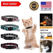 Safe and Stylish Halloween Collars for Kittens - Set of 4 Adjustable Designs