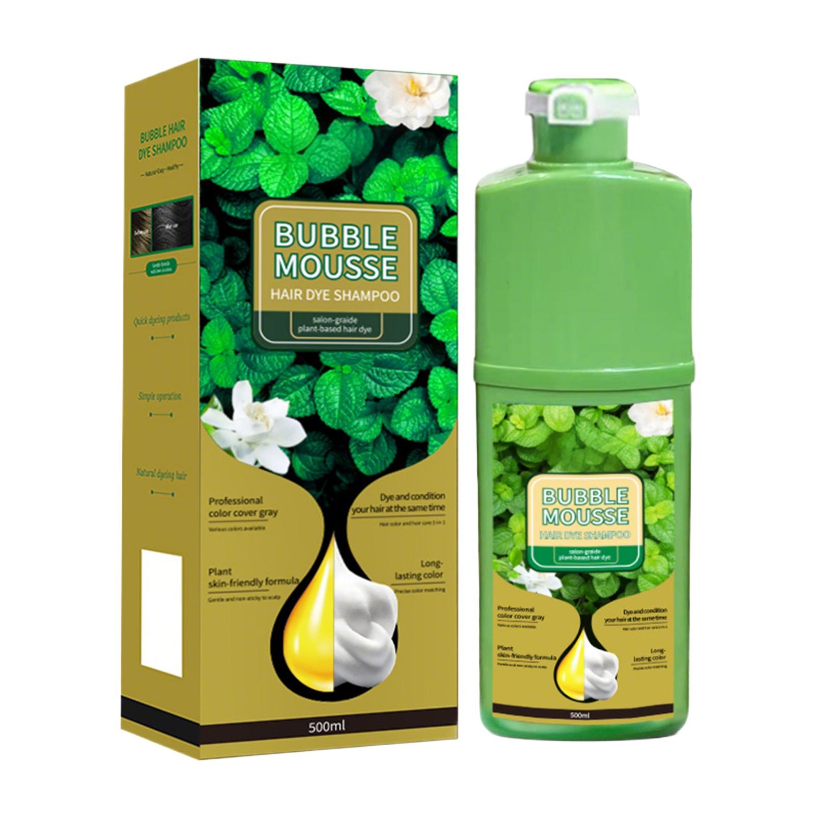 Long Hair Dye Shampoo 500ml Long-lasting Plant Dying Opportu