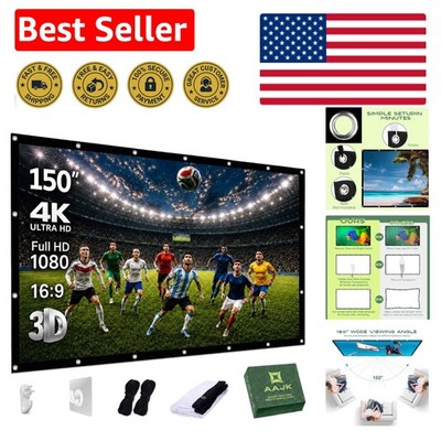 150-Inch Outdoor Projector Screen: Portable & Washable for Stunning Movie Nights