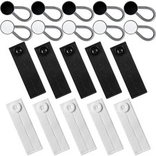 20-Pcs Black White Extender Button Set Elastic Waist Comfy Collar Extender