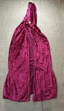 Child  s Red Velvet Hooded Cape For Halloween Costume