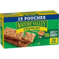 Crunchy Granola Bars, Oats 'n Honey, 30 Ct, 22.35 oz 15 Pouches 