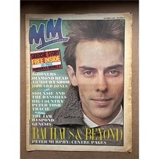 BAUHAUS MELODY MAKER MAGAZINE OCTOBER 8 1983 - PETE MURPHY COVER WITH MORE INSID