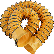 8 Inch PVC 25 FT Flexible Duct with Adjustable Rope and D-Shaped Rings, Suitable