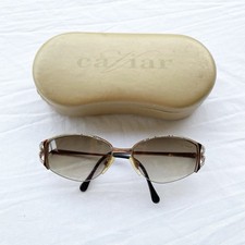 Caviar Sunglasses 1905 C72 Women's Gold Frame Brown Lens Sunglasses  With Flaw