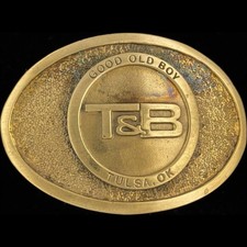 Bronze Good Ol Boy Tulsa Oklahoma Western Cowboy 1980s Vintage Belt Buckle