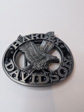 HARLEY DAVIDSON EAGLE BELT BUCKLE W/ BLACK ENAMEL 2012 H-D TAIWAN RARE!!