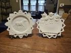 Contrary Mule & Three Kittens Plates  Both By Westmoreland EAPG Milk Glass
