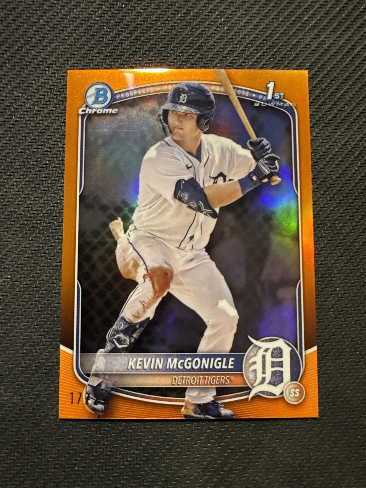 2025 Bowman Kevin McGonigle #BCP-79 Chrome Prospects Orange Refractor 1st 17/25
