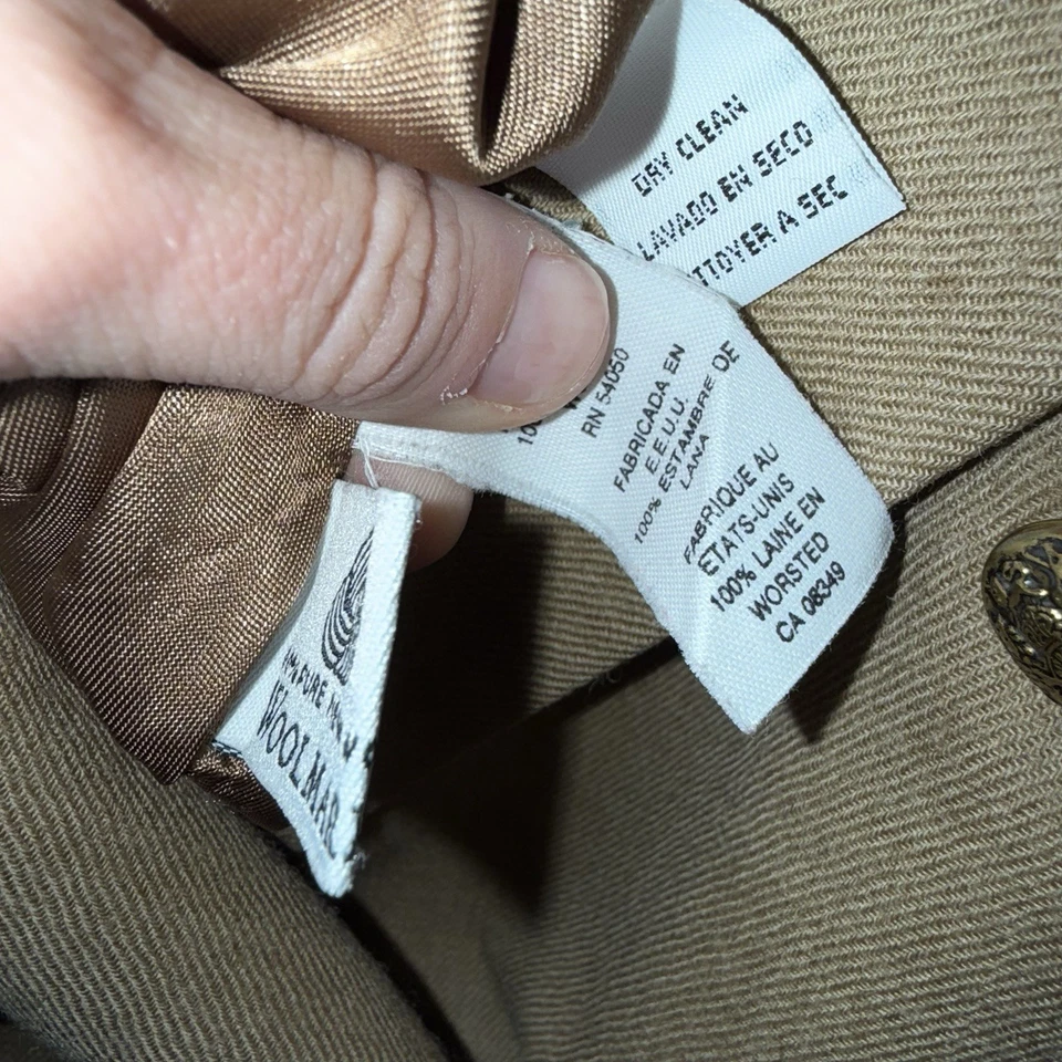 Chaqueta/Traje Abrigo Evan Picone Doble Pecho Talla 22W Vintage Marrón 100% Lana  Foto 4 de 4