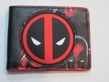 Deadpool Large 3D Rubber Logo Mixed Material Bi Fold WALLET