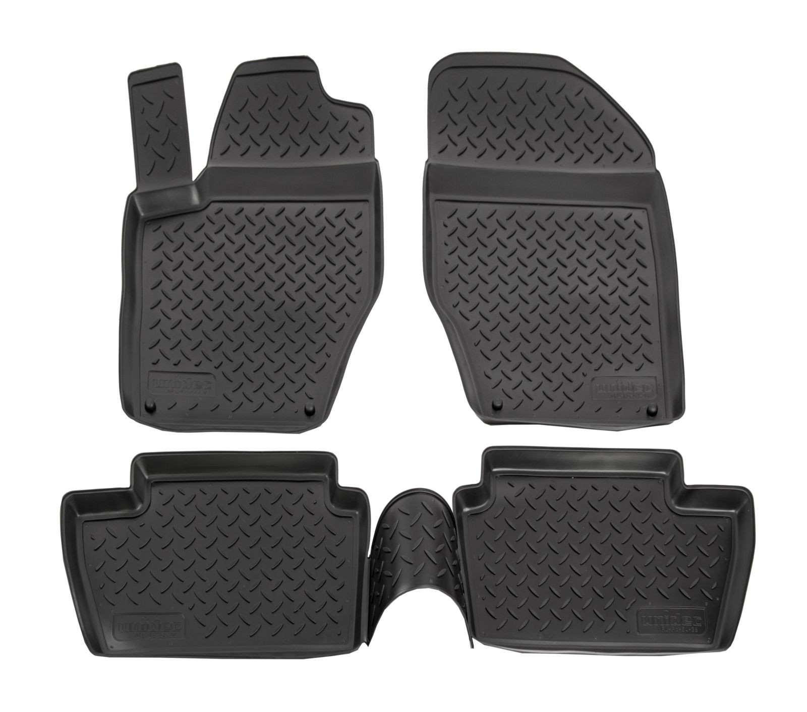 Tapis de sol caoutchouc 3D Peugeot 308 de 2008 à 2014 en noir sur mesure