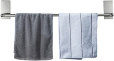 Self Adhesive Bathroom Towel Bar- Stainless Steel Bath Wall Shelf Rack Hanging T