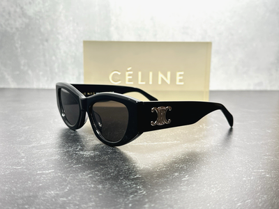 CELINE CL40308U TRIOMPHE CAT EYE SUNGLASSES SHINY BLACK 01A 40308