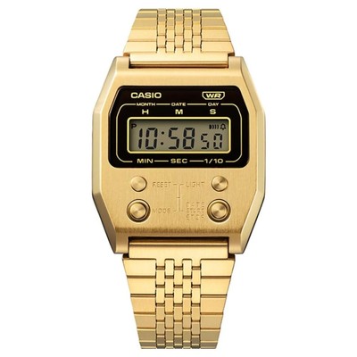 Casio Unisex's Digital Swiss Quartz Watch with Stainless Steel Strap A1100G-5EF