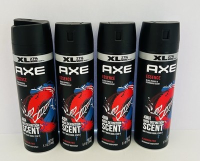 SET OF 4 ~ AXE ESSENCE ~ XL 5.1 OZ CAN ~ Black Pepper Cedarwood 48H Body Spray