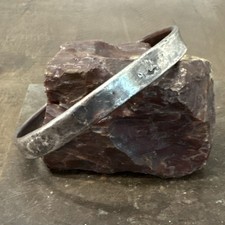 Handmade Slim Men  s Silver Texture Copper Bracelet, 1/4  Handmade Hammered Cuff