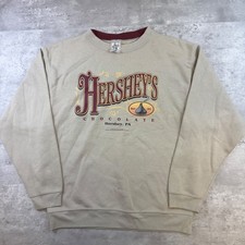 Vintage 1997 Hershey's Chocolate Sweatshirt XL Tan Made in USA Graphic Crewneck